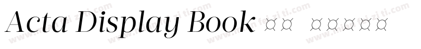 Acta Display Book 常规字体转换